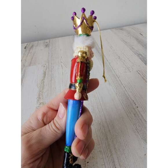 Glitter nutcracker star ornament large unique sparkle Xmas tree - Picture 4 of 7